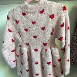 Lola + The Boys Pink Heart Sweetheart Sweater Dress Size 3/4 | EUC